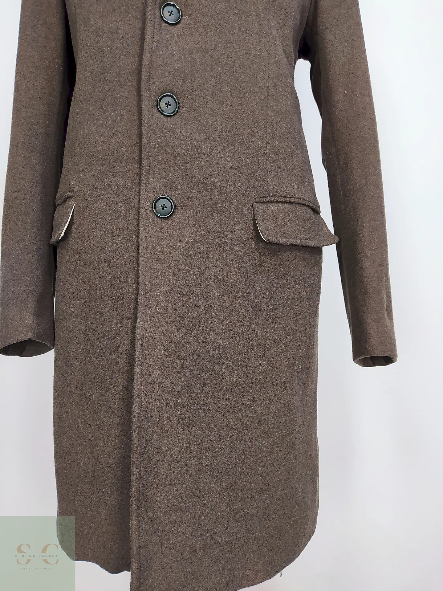 Abrigo Clásico Vintage Café Lana – Talla L 4