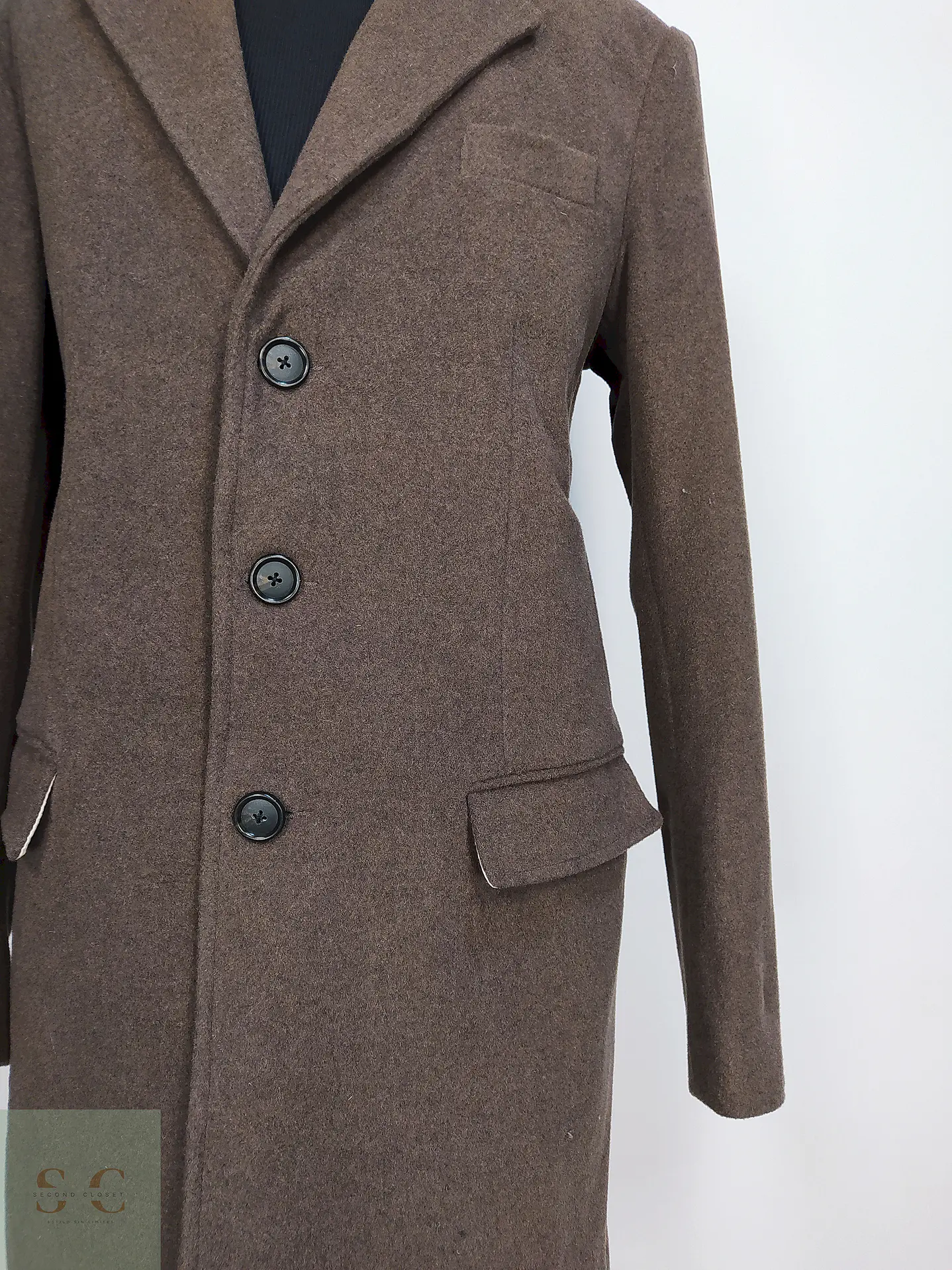 Abrigo Clásico Vintage Café Lana – Talla L 6