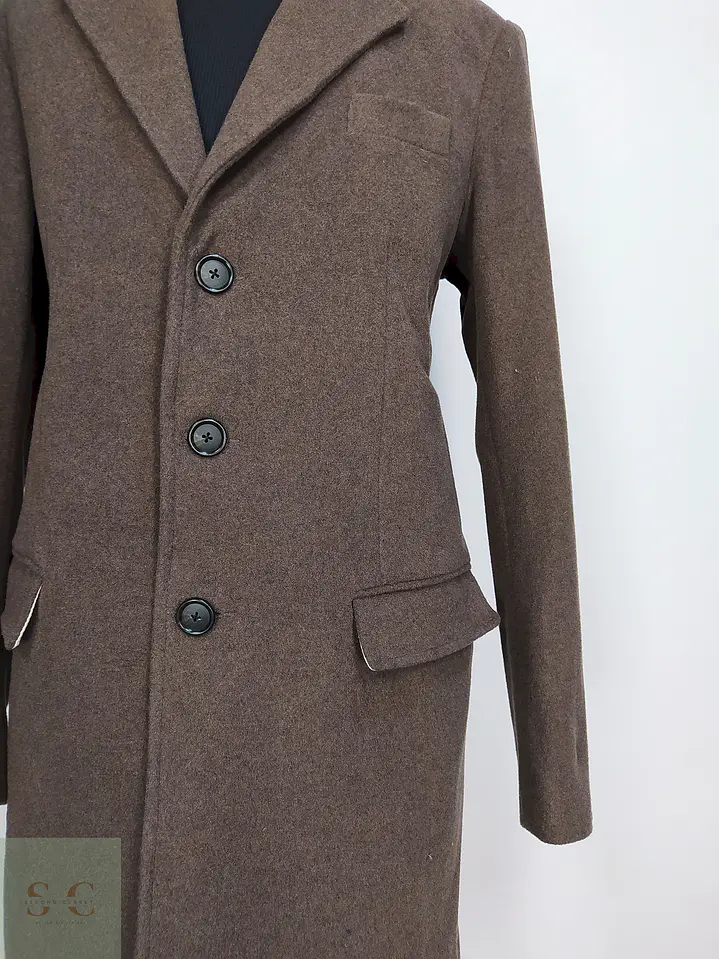 Abrigo Clásico Vintage Café Lana – Talla L 6