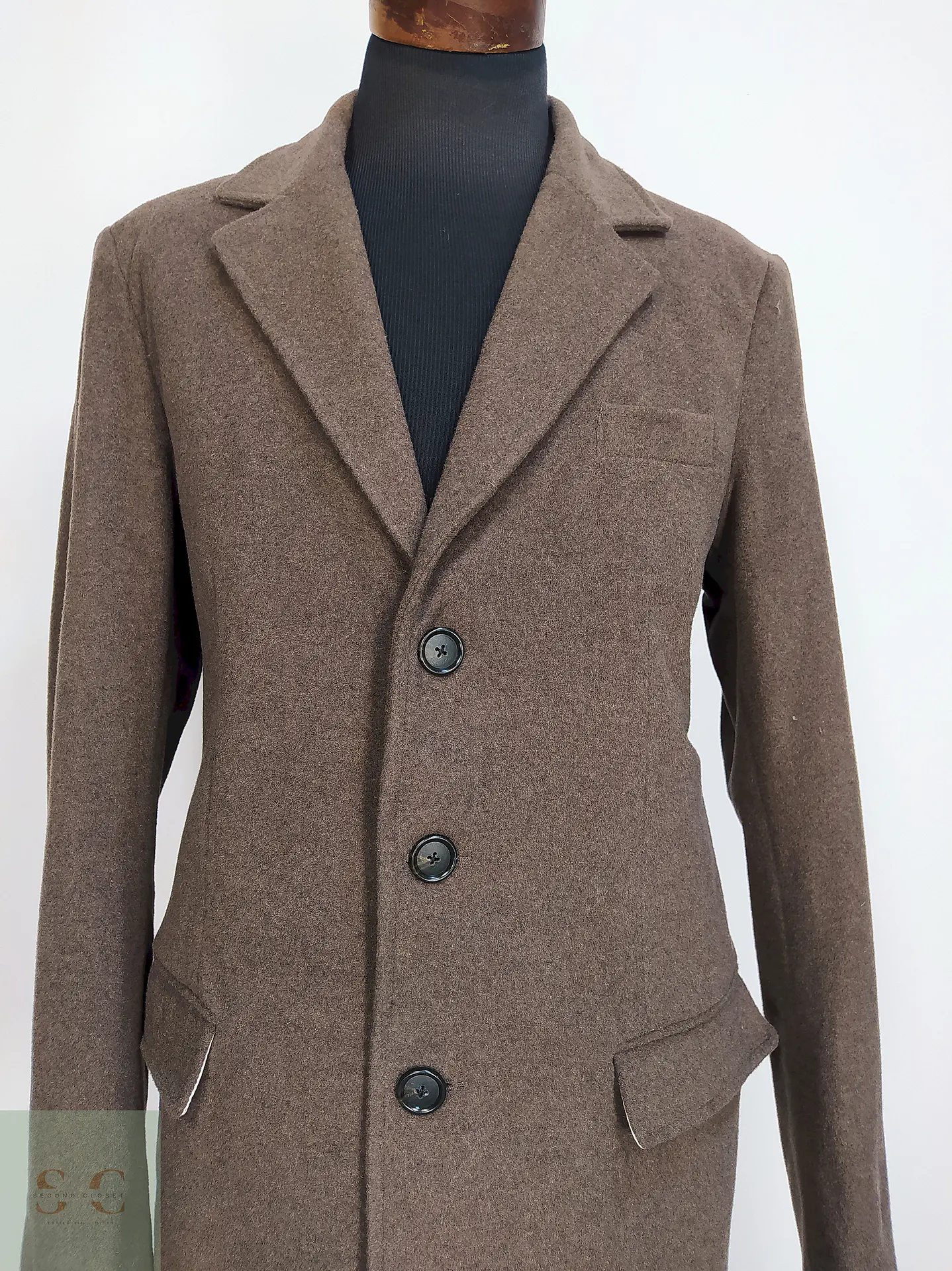 Abrigo Clásico Vintage Café Lana – Talla L 7
