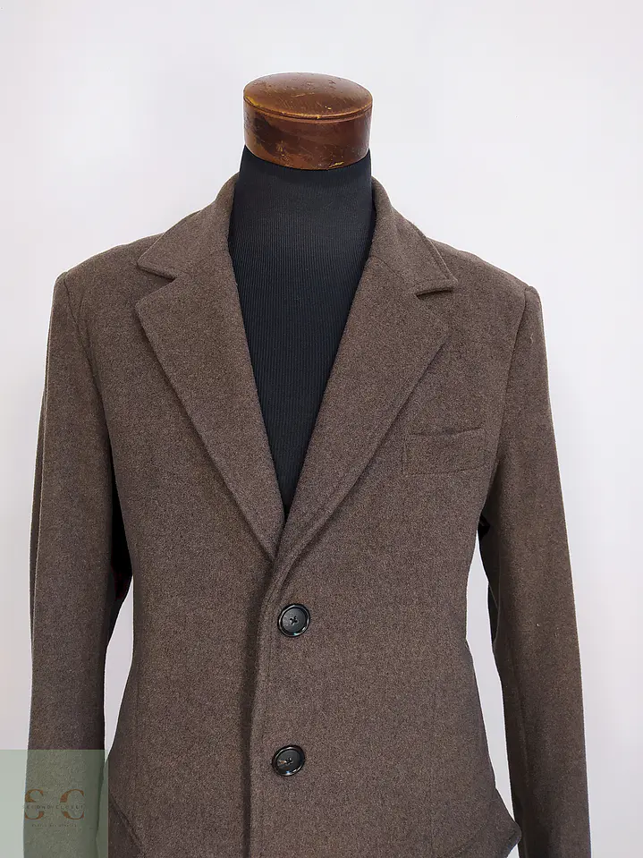 Abrigo Clásico Vintage Café Lana – Talla L 8