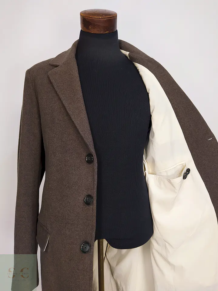 Abrigo Clásico Vintage Café Lana – Talla L 12