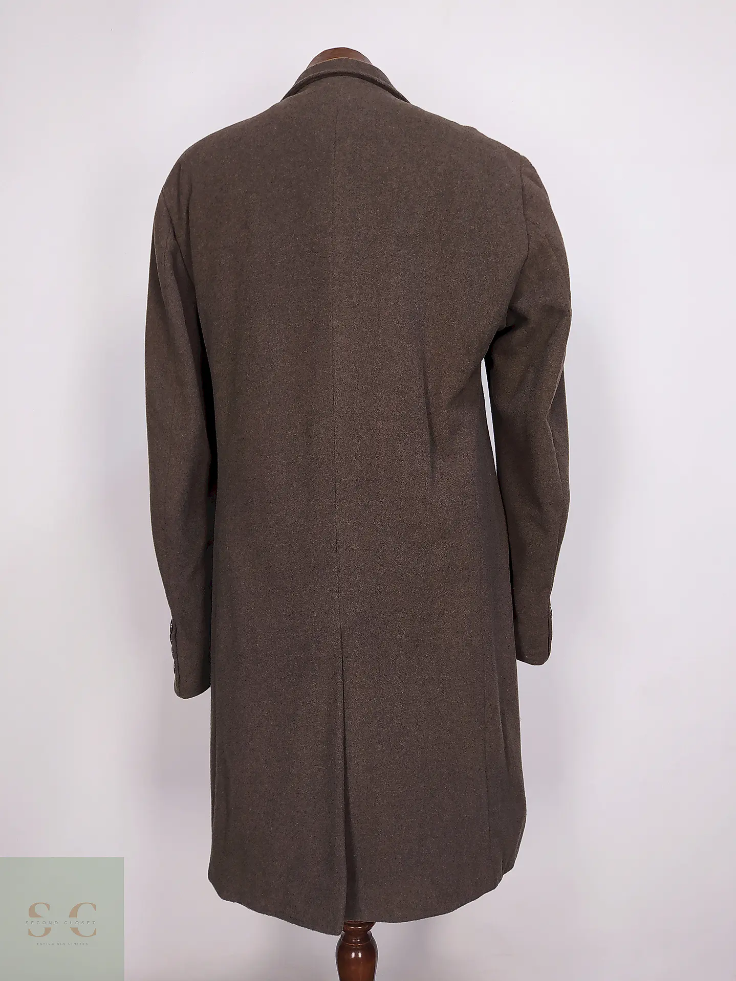 Abrigo Clásico Vintage Café Lana – Talla L 14