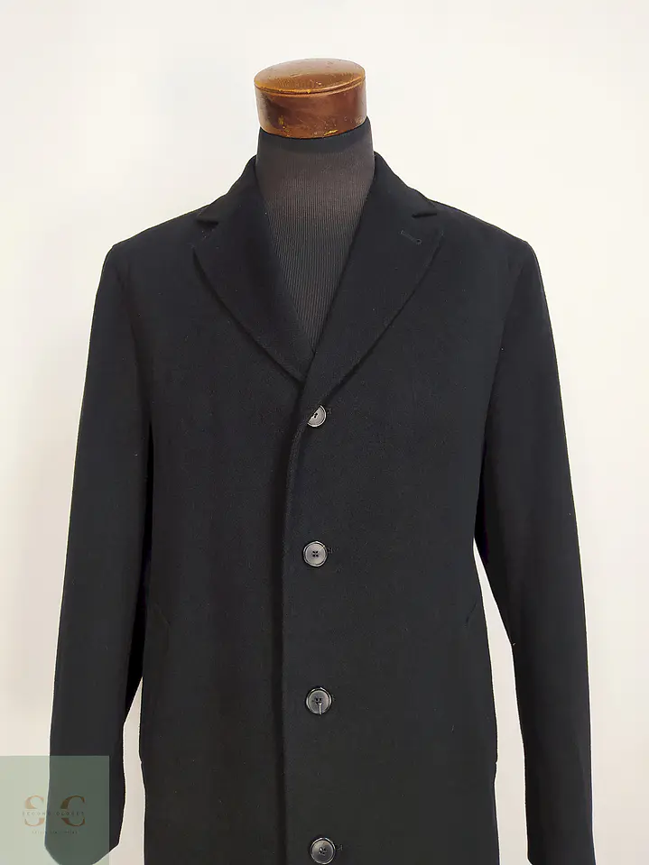 Abrigo Bugatti Negro Lana Virgen Cashmere Talla L 4