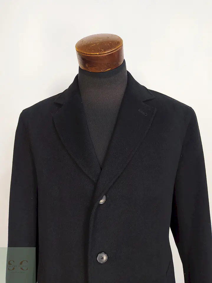 Abrigo Bugatti Negro Lana Virgen Cashmere Talla L 2