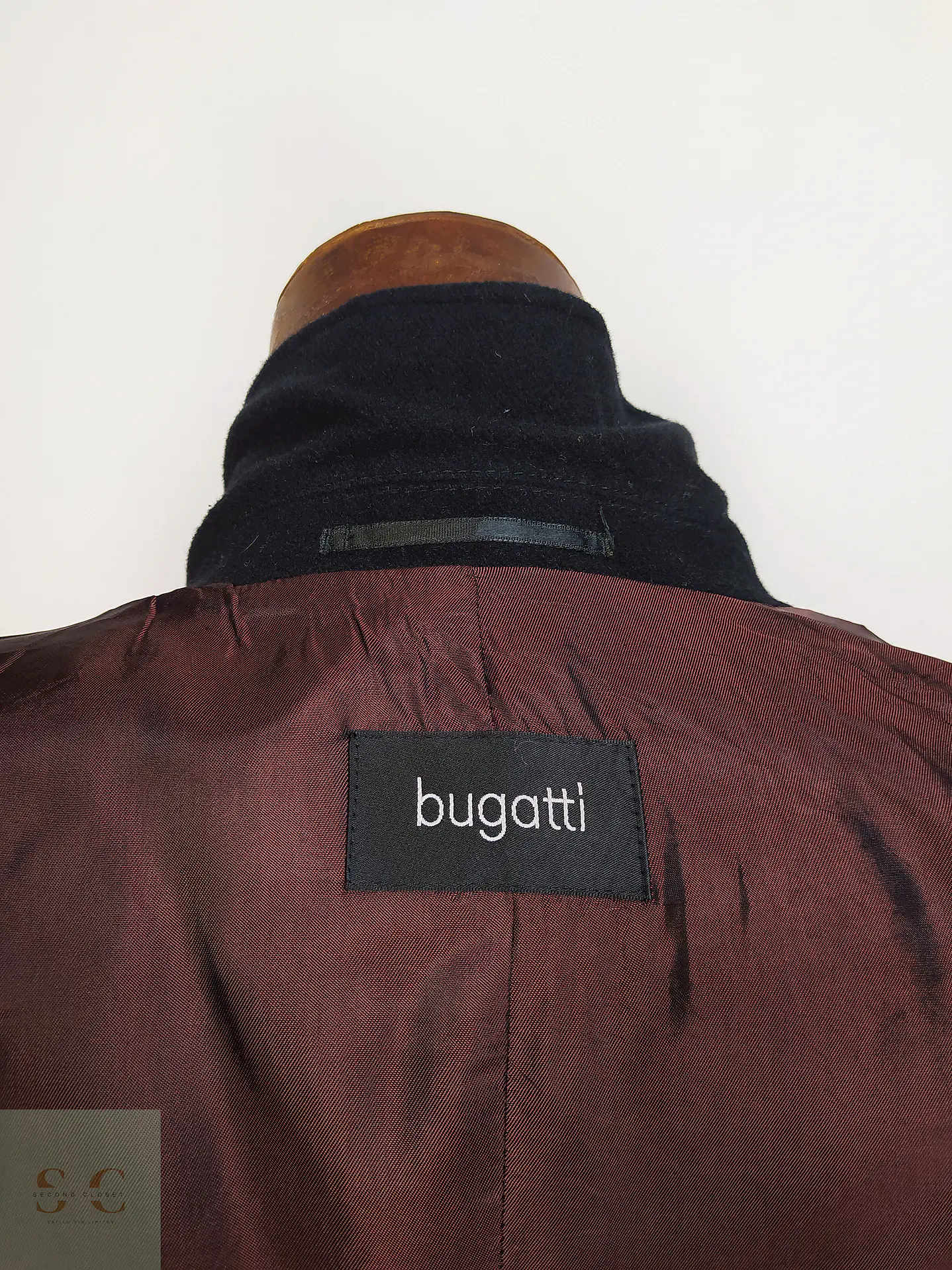 Abrigo Bugatti Negro Lana Virgen Cashmere Talla L 8