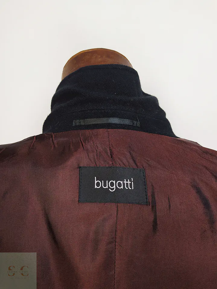 Abrigo Bugatti Negro Lana Virgen Cashmere Talla L 8