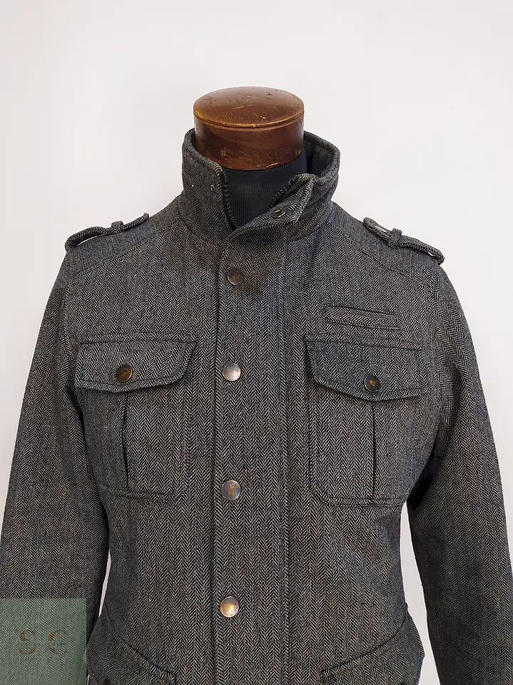 Chaqueta Abrigo Smog Plomo Espiga Lana Talla SM 2