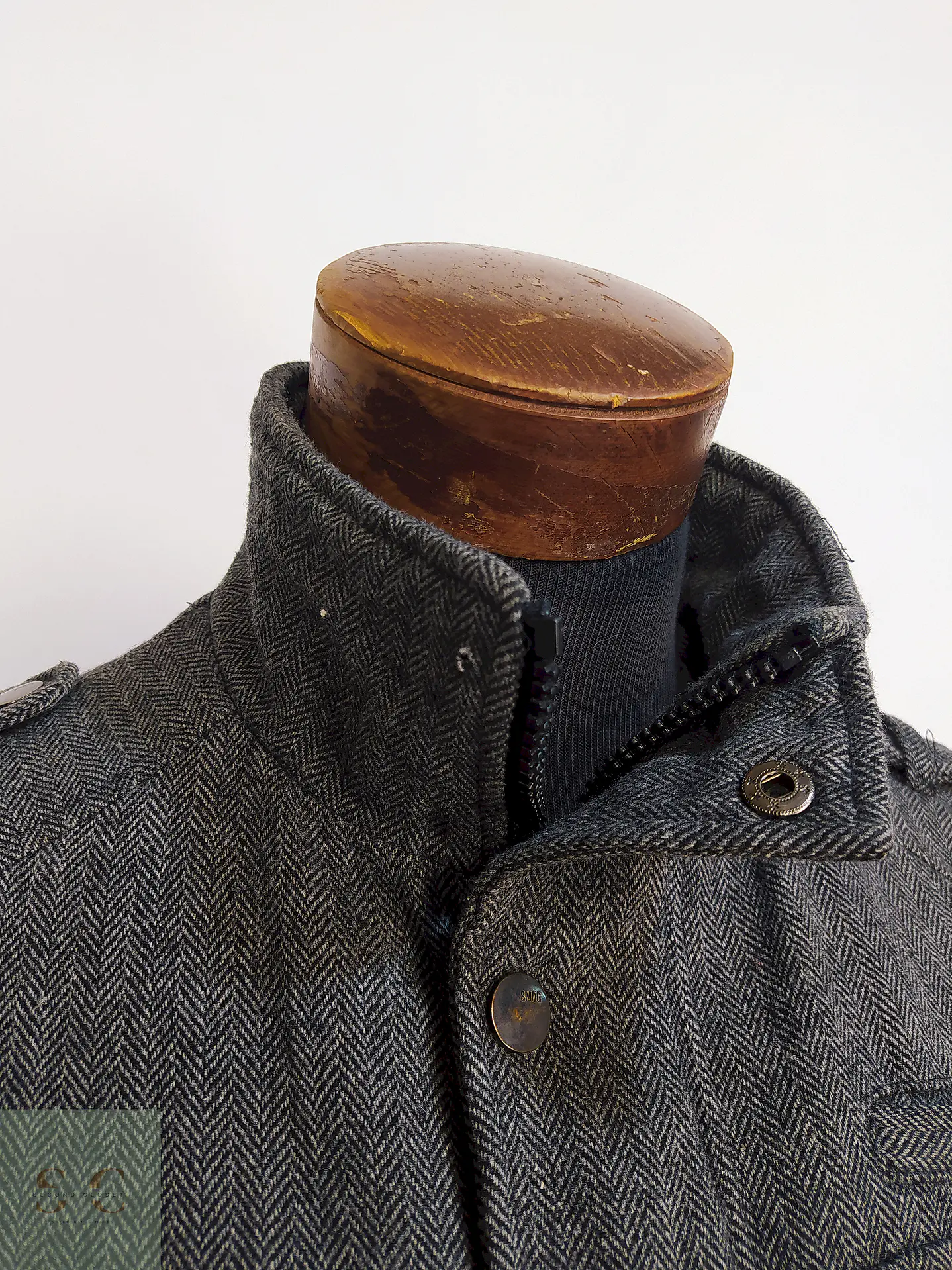 Chaqueta Abrigo Smog Plomo Espiga Lana Talla SM 3
