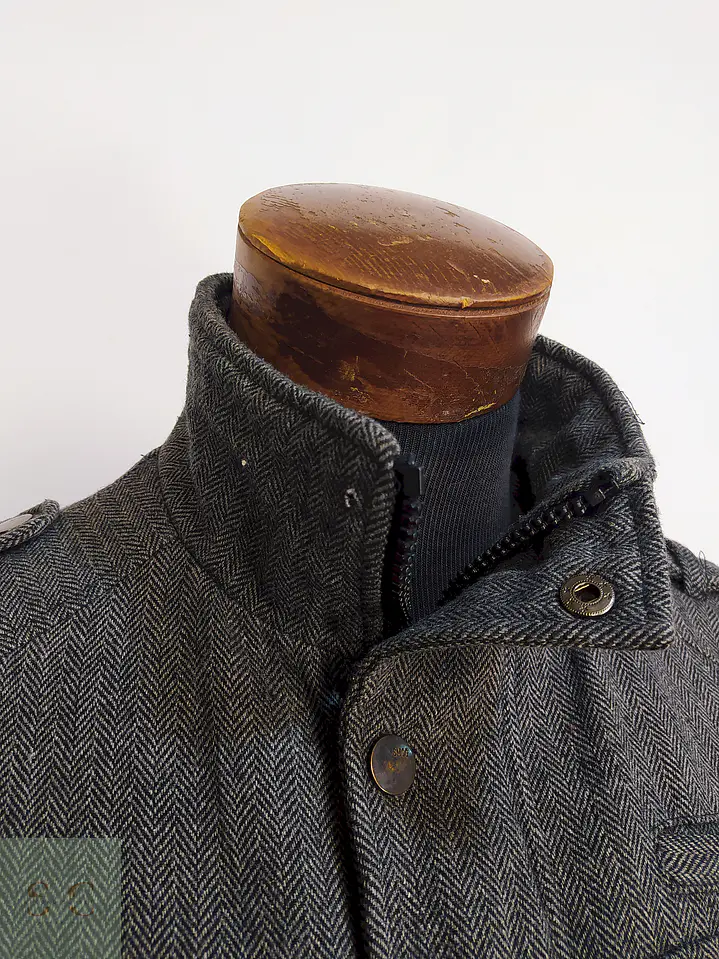 Chaqueta Abrigo Smog Plomo Espiga Lana Talla SM 3
