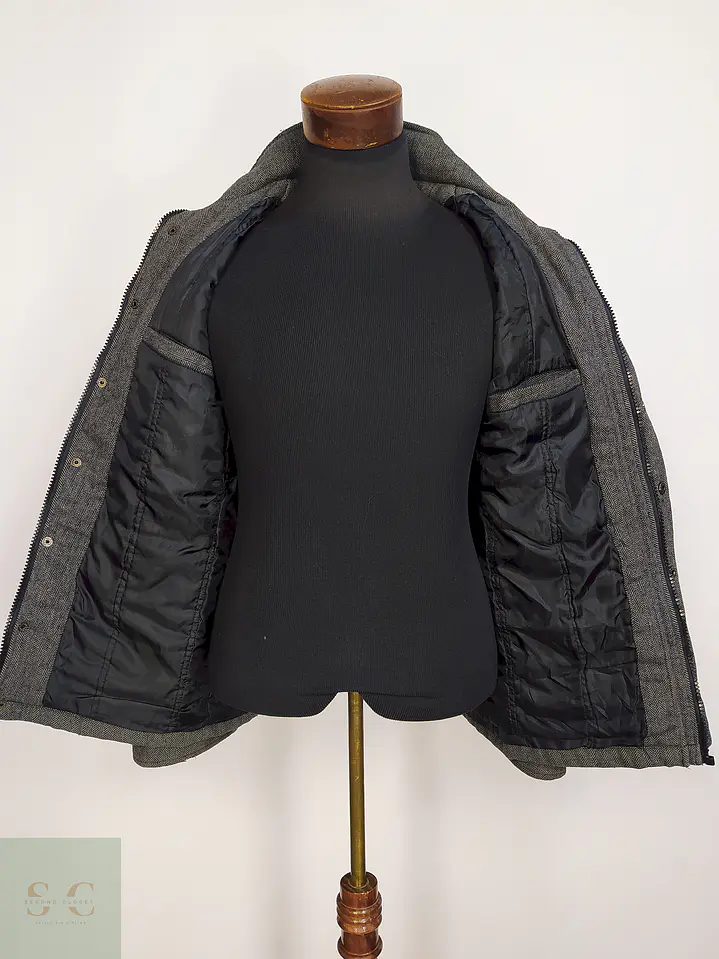 Chaqueta Abrigo Smog Plomo Espiga Lana Talla SM 8