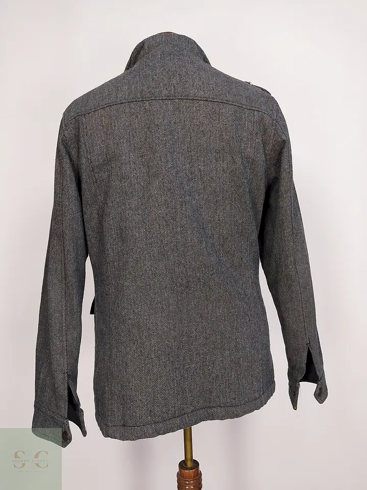 Chaqueta Abrigo Smog Plomo Espiga Lana Talla SM 10
