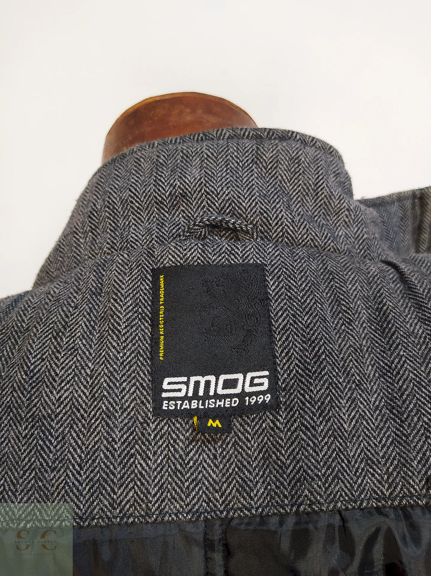 Chaqueta Abrigo Smog Plomo Espiga Lana Talla SM 11