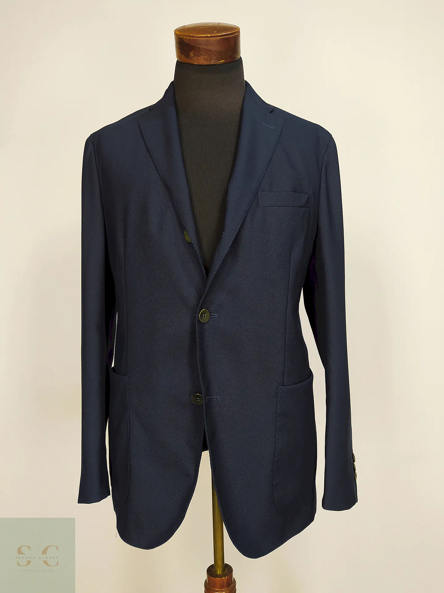 Blazer Boglioli Azul 100% Lana Virgem Talla M 1