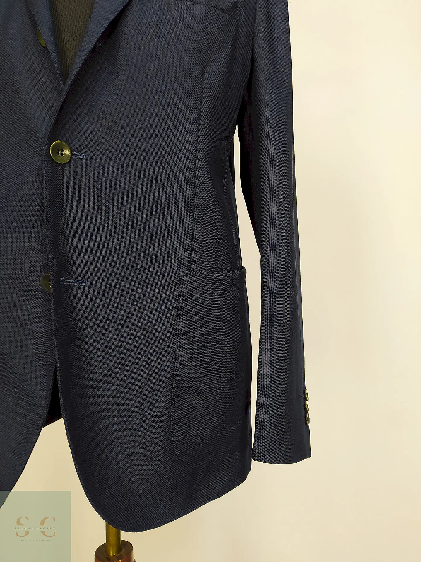 Blazer Boglioli Azul 100% Lana Virgem Talla M 2