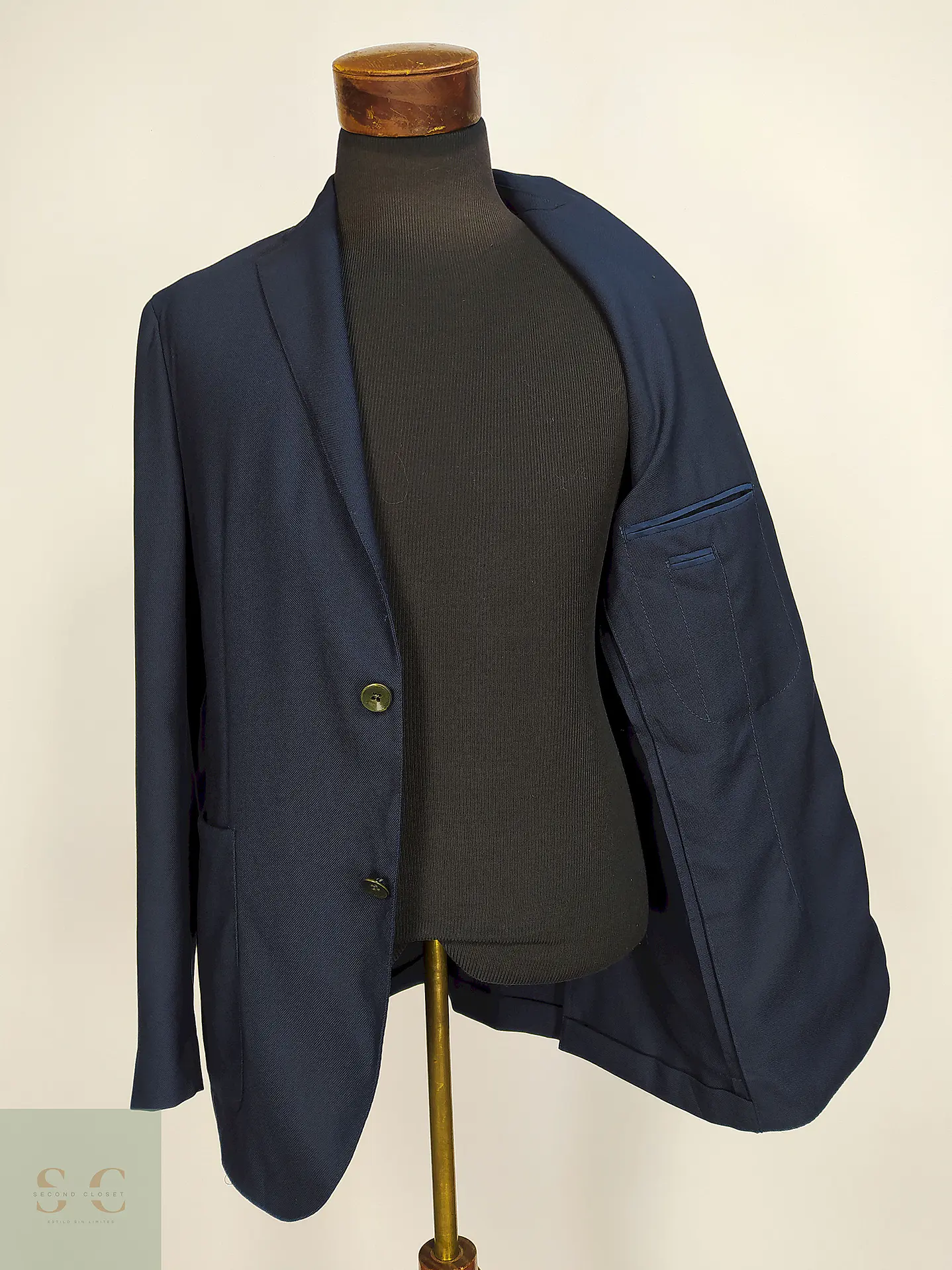 Blazer Boglioli Azul 100% Lana Virgem Talla M 7