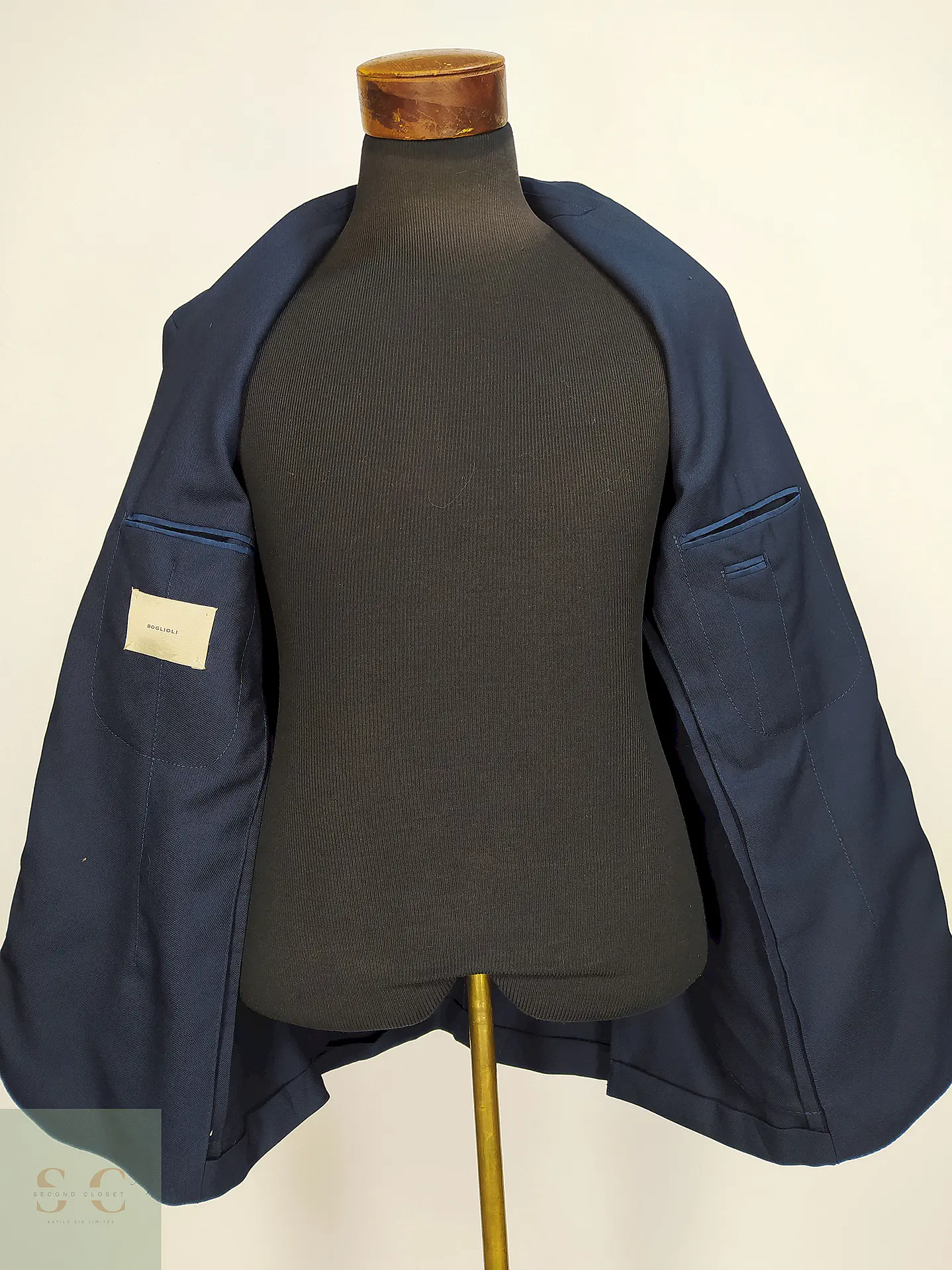 Blazer Boglioli Azul 100% Lana Virgem Talla M 10