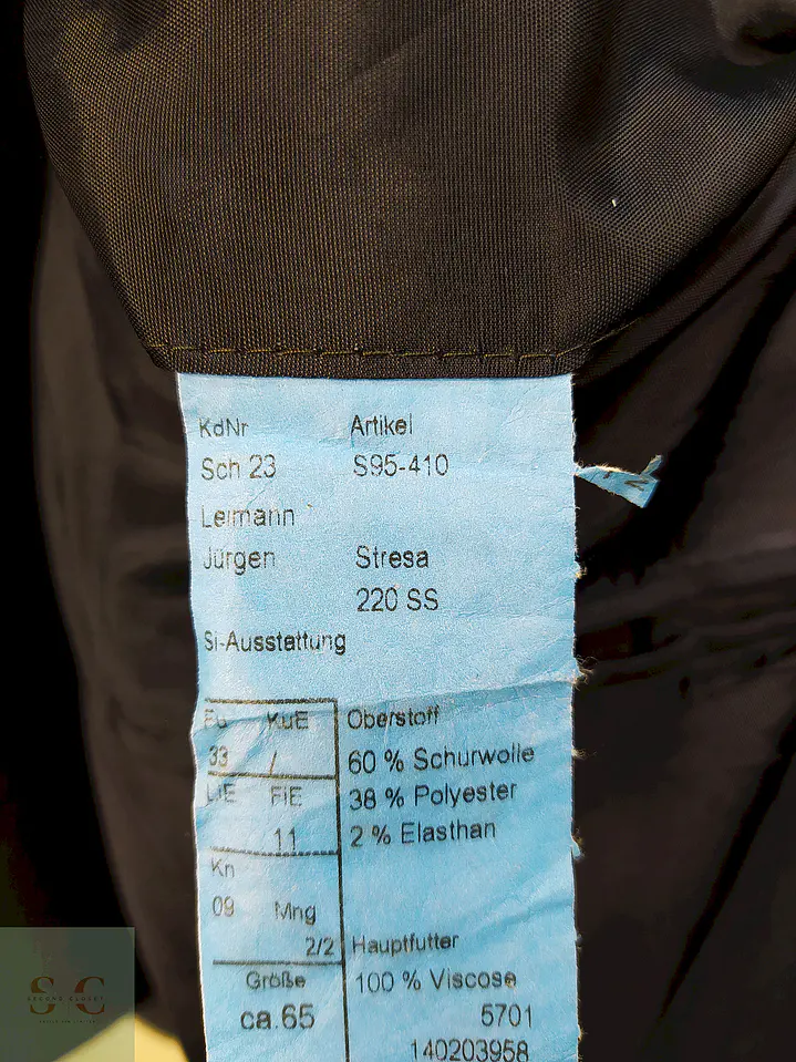 Blazer Klotz Azul Oscuro Lana Virgen Poliéster Elastano Talla XXXL 8