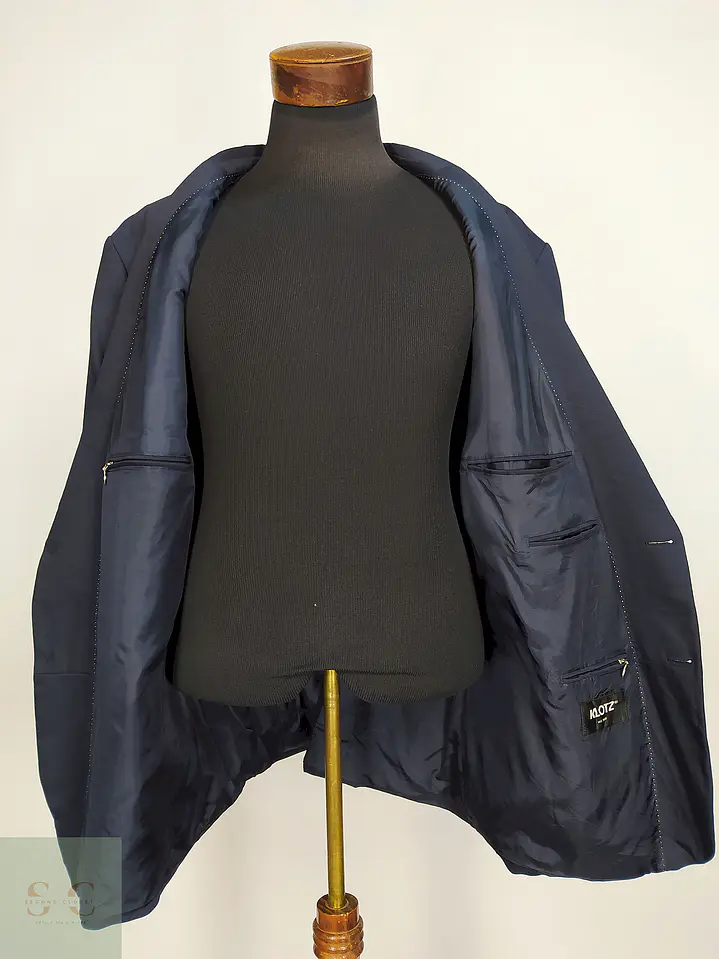 Blazer Klotz Azul Oscuro Lana Virgen Poliéster Elastano Talla XXXL 10