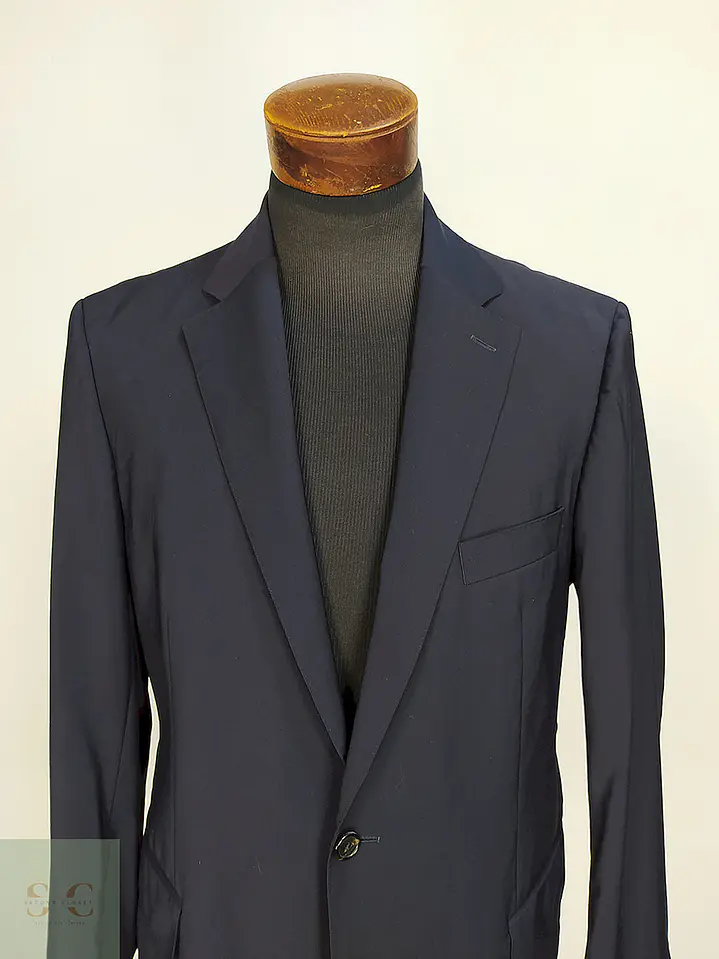 Blazer Eduard Dressler Azul 100% Lana Virgen Talla ML 4