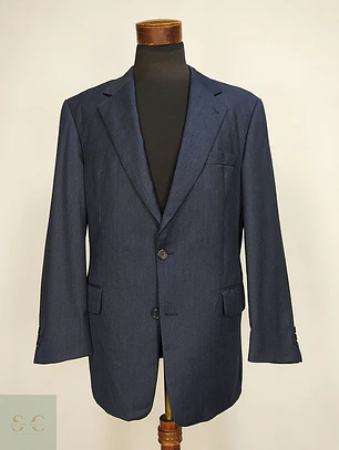 Blazer Vintage Azul Rayas Reda Super 100% Lana Virgen Talla XL