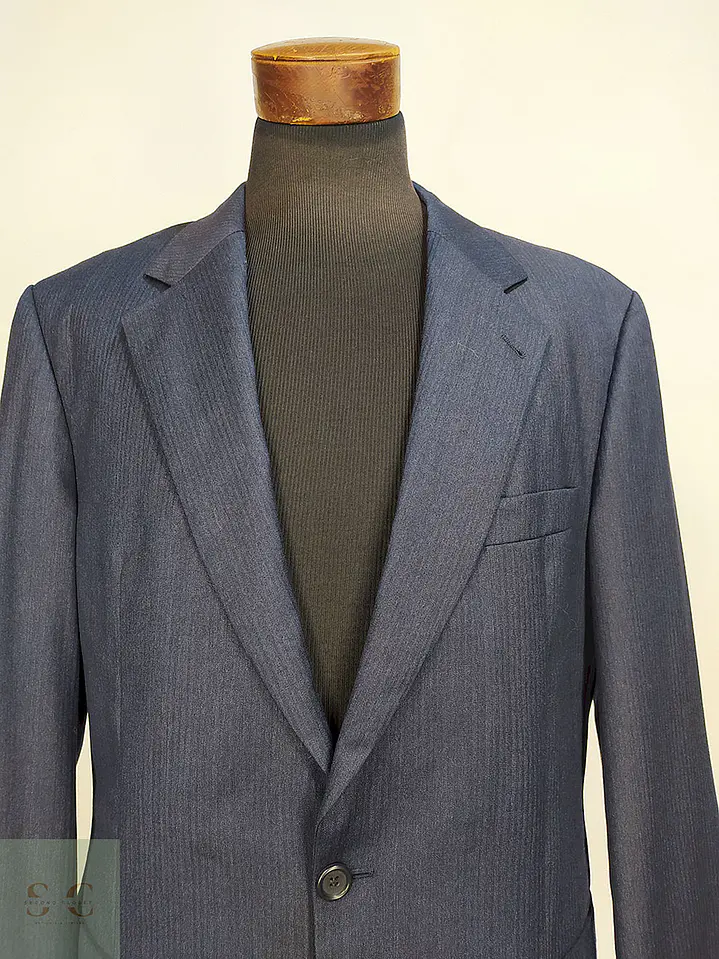 Blazer Vintage Azul Rayas Reda Super 100 Lana Virgen Talla XL 5