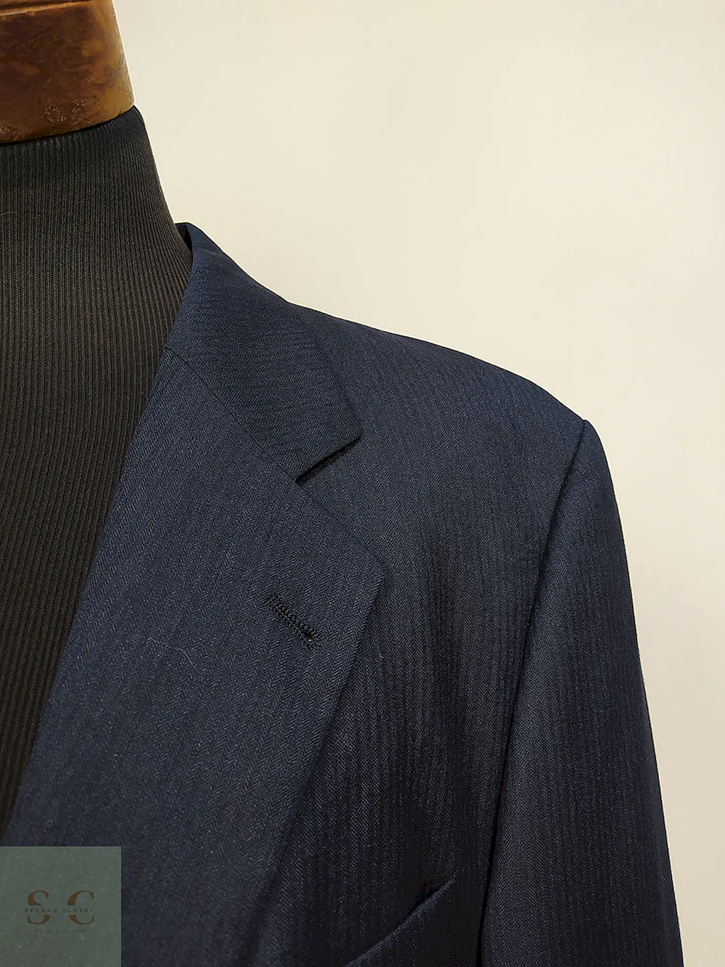Blazer Vintage Azul Rayas Reda Super 100 Lana Virgen Talla XL 6