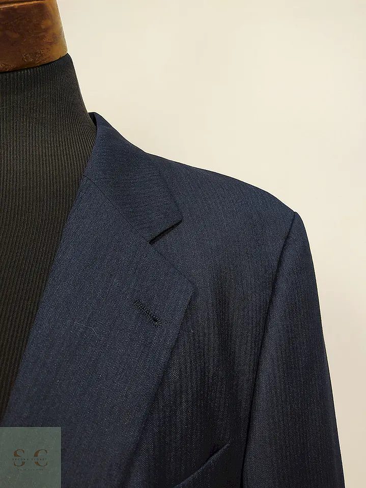 Blazer Vintage Azul Rayas Reda Super 100 Lana Virgen Talla XL 6