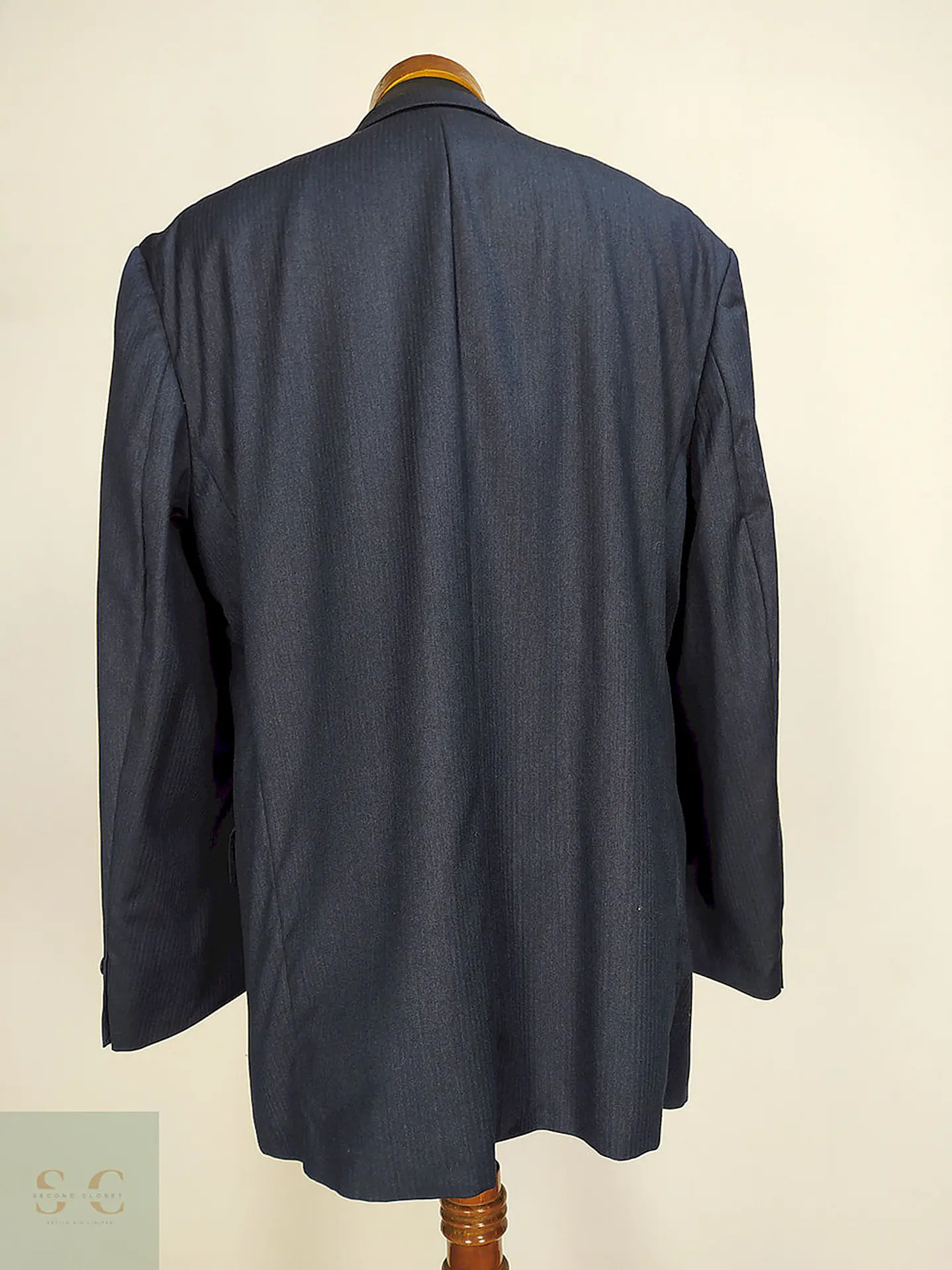 Blazer Vintage Azul Rayas Reda Super 100 Lana Virgen Talla XL 13