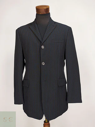 Blazer Vintage Negro Rayas Talla ML
