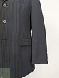 Blazer Vintage Negro Rayas Poliéster Viscosa Talla ML - Miniatura 3