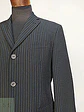 Blazer Vintage Negro Rayas Poliéster Viscosa Talla ML - Miniatura 4