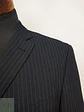 Blazer Vintage Negro Rayas Poliéster Viscosa Talla ML - Miniatura 6