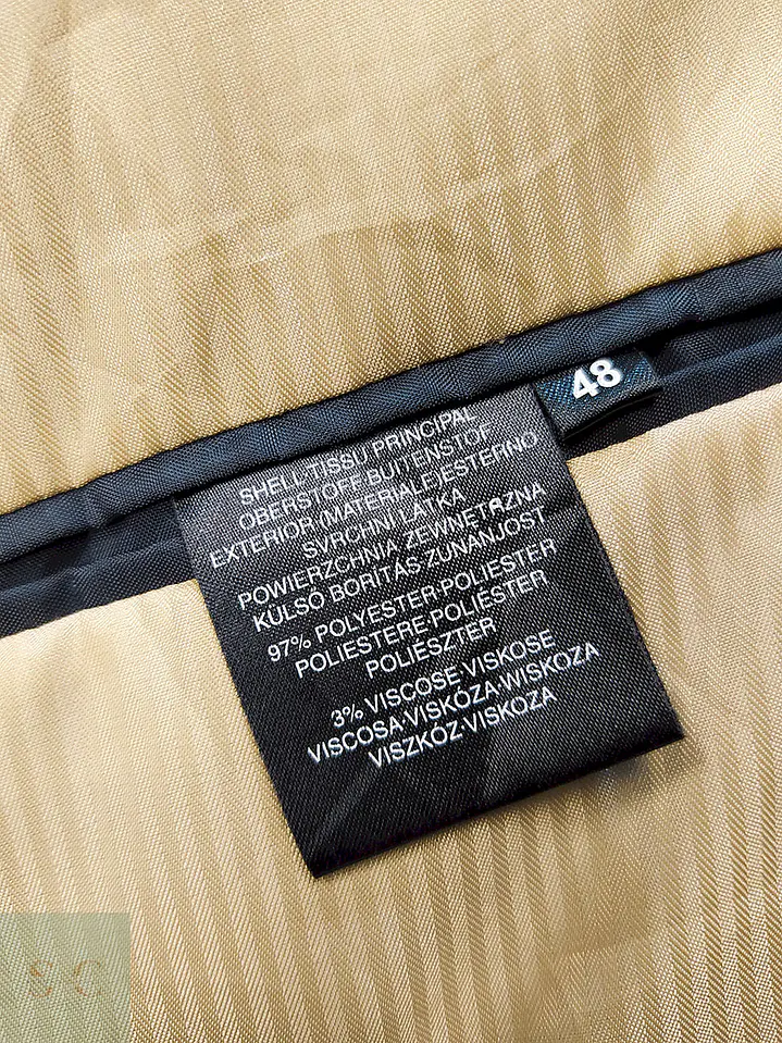Blazer Vintage Negro Rayas Poliéster Viscosa Talla ML 8