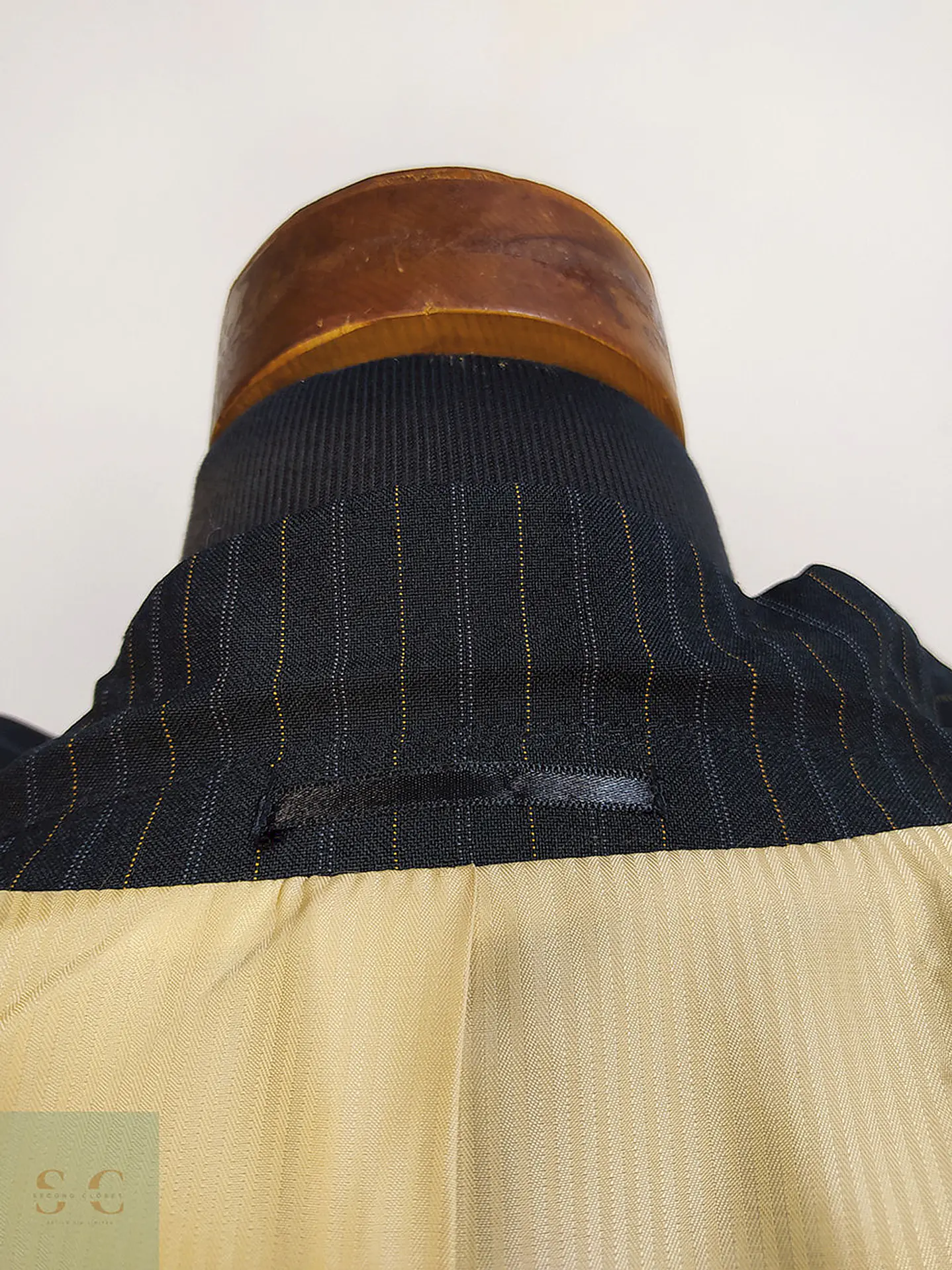 Blazer Vintage Negro Rayas Poliéster Viscosa Talla ML 12