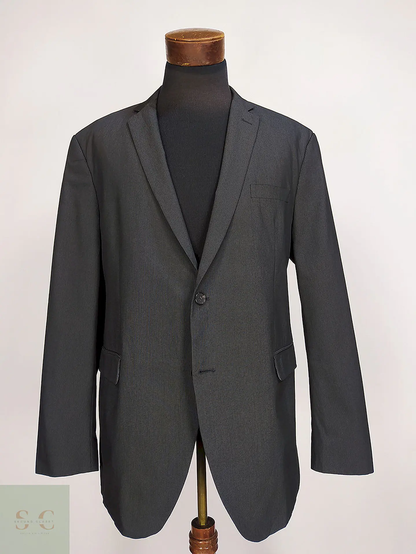 Blazer S. Oliver Plomo Rayas Poliéster Viscosa Elastano Talla XL 1