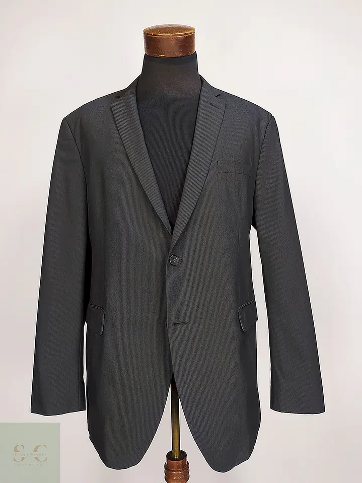 Blazer S. Oliver Plomo Rayas Poliéster Viscosa Elastano Talla XL 1