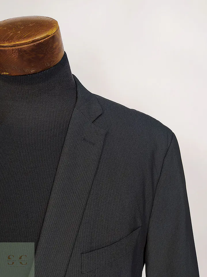 Blazer S. Oliver Plomo Rayas Poliéster Viscosa Elastano Talla XL 5