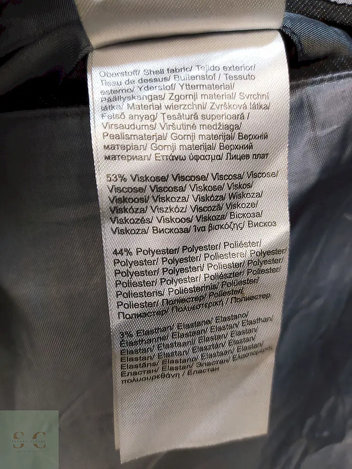 Blazer S. Oliver Plomo Rayas Poliéster Viscosa Elastano Talla XL 8