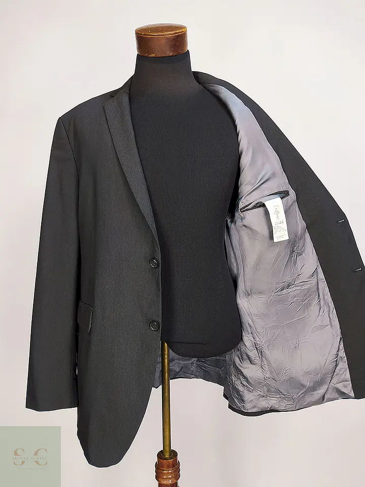 Blazer S. Oliver Plomo Rayas Poliéster Viscosa Elastano Talla XL 9
