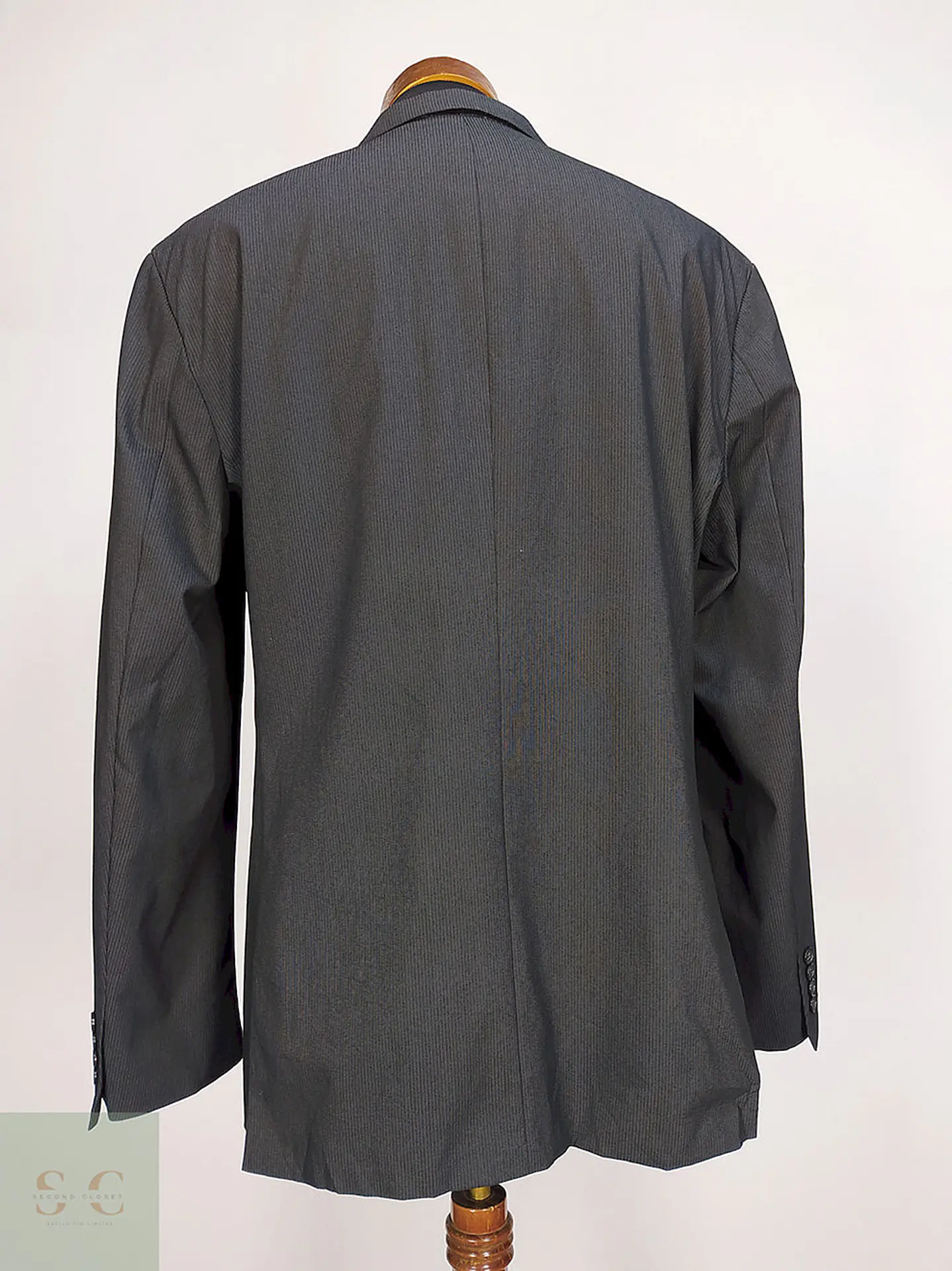 Blazer S. Oliver Plomo Rayas Poliéster Viscosa Elastano Talla XL 10