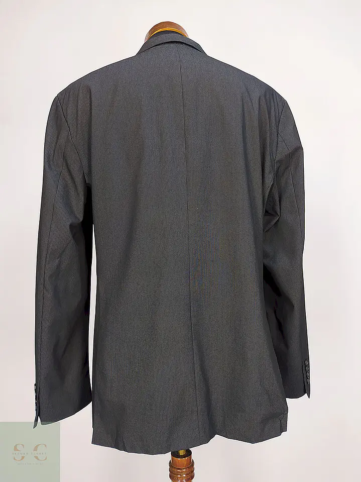 Blazer S. Oliver Plomo Rayas Poliéster Viscosa Elastano Talla XL 10