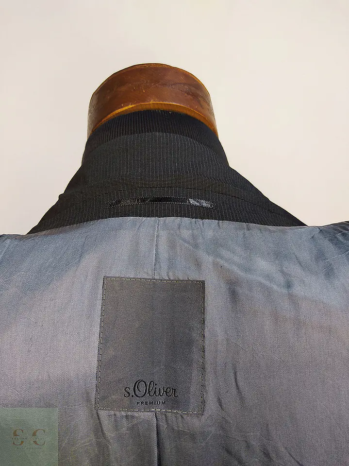 Blazer S. Oliver Plomo Rayas Poliéster Viscosa Elastano Talla XL 11