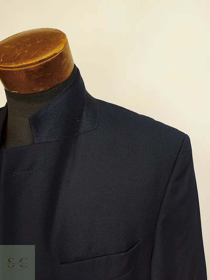 Blazer Franco Callegari Azul Oscuro 100% Lana Virgem Talla M 7