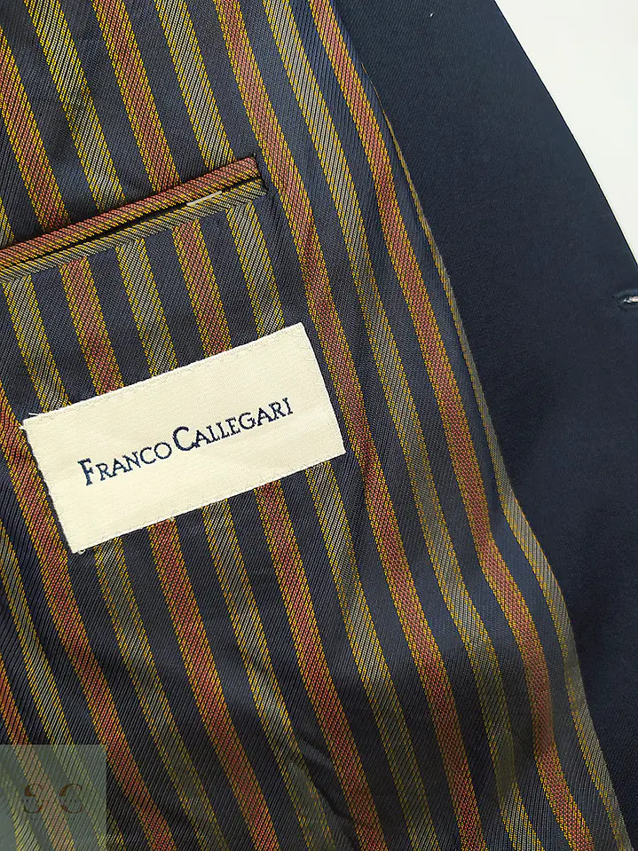 Blazer Franco Callegari Azul Oscuro 100% Lana Virgem Talla M 9