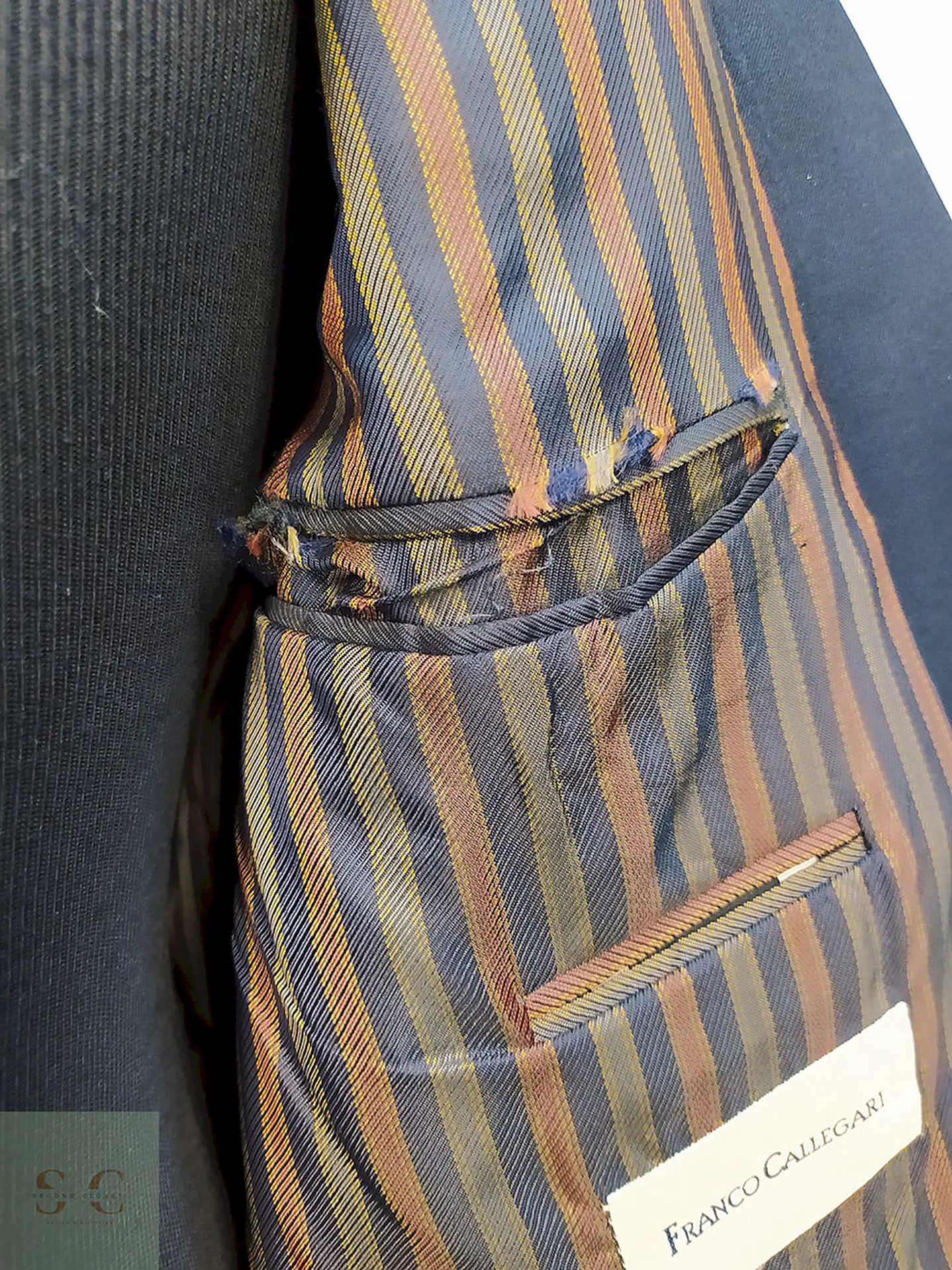 Blazer Franco Callegari Azul Oscuro 100% Lana Virgem Talla M 10