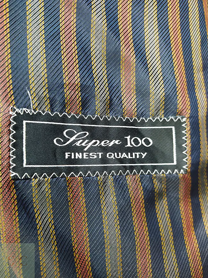 Blazer Franco Callegari Azul Oscuro 100% Lana Virgem Talla M 13