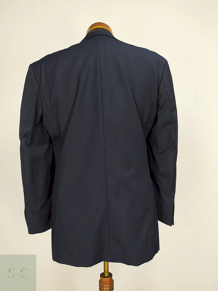 Blazer Franco Callegari Azul Oscuro 100% Lana Virgem Talla M 15