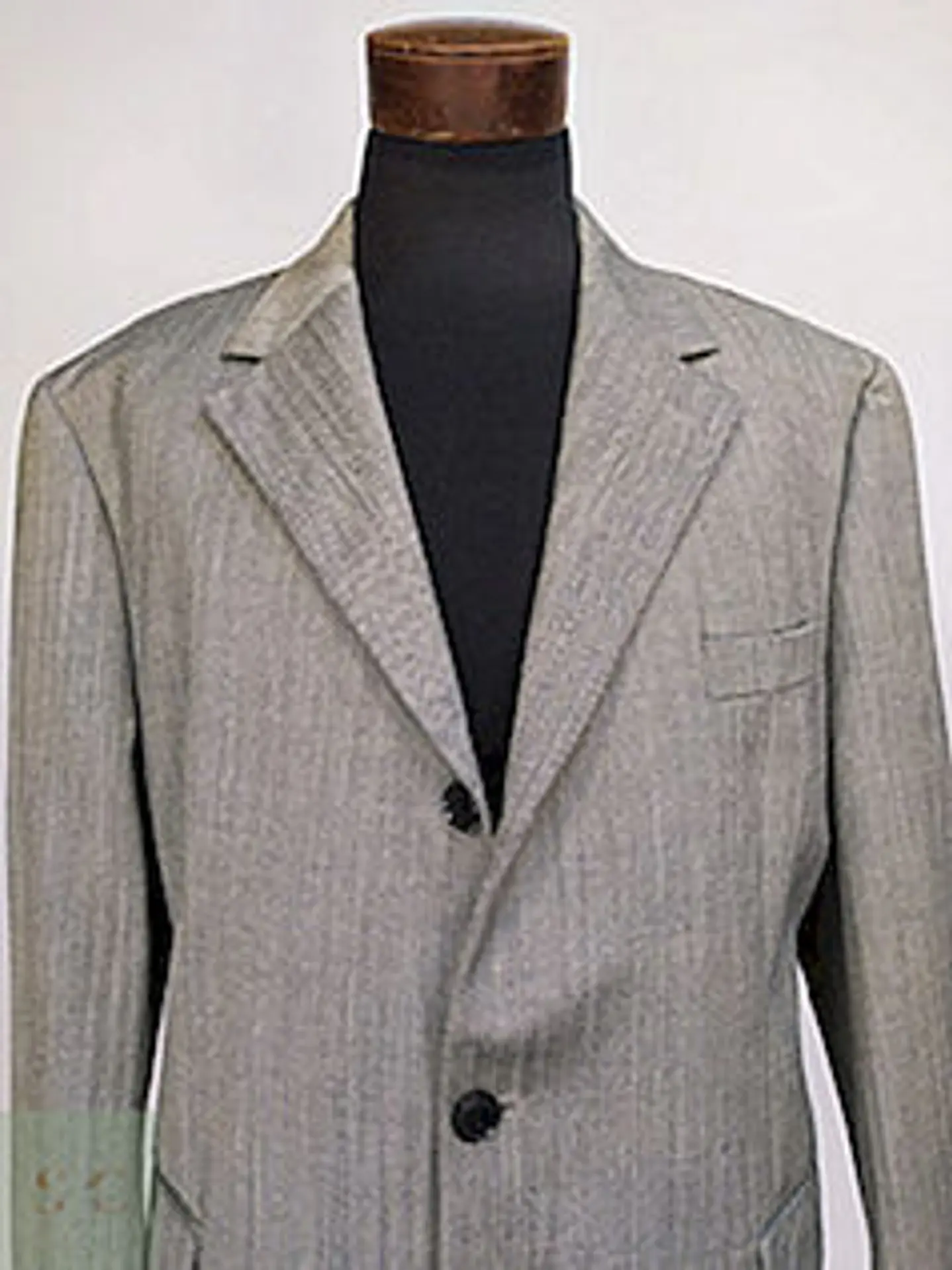 Blazer Abrams Gris Espiga Lana Virgen Seda Lino Tela Ansons Talla XXL 5