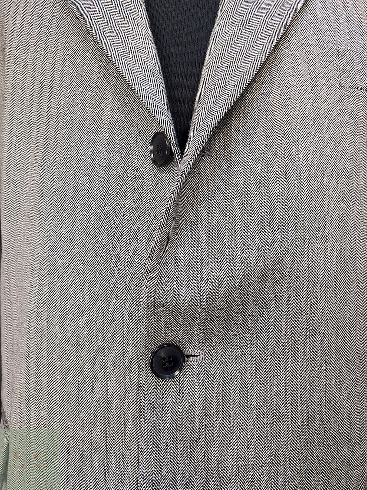 Blazer Abrams Gris Espiga Lana Virgen Seda Lino Tela Ansons Talla XXL 6